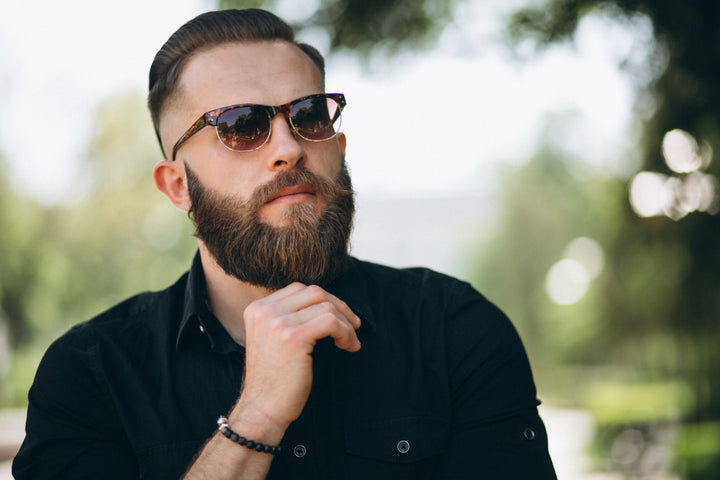 Shiny and thick beard