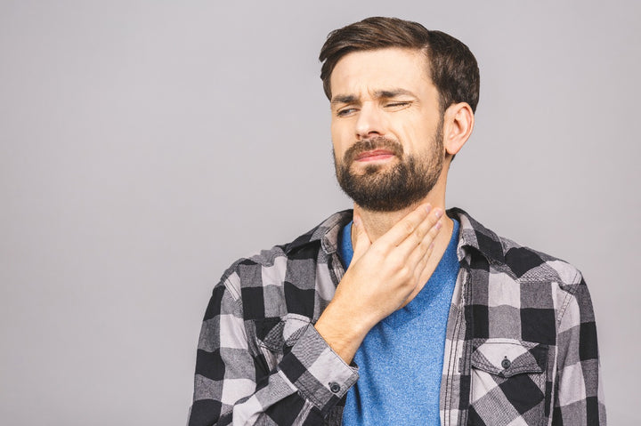 a man suffering from cold sore